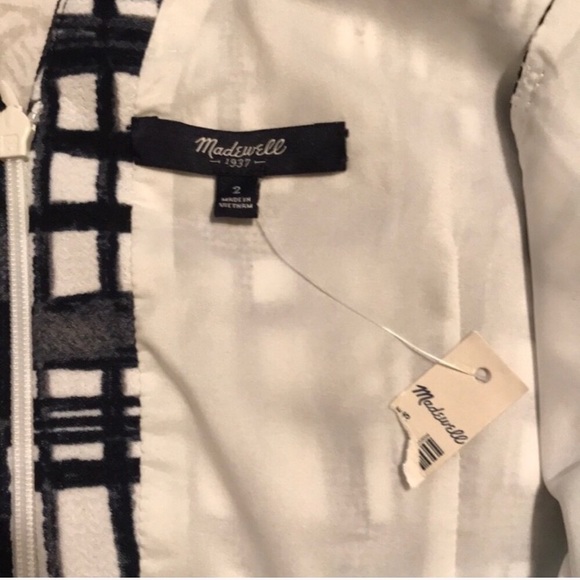 NWT Madewell midnight dress in brushstroke plaid - Picture 7 of 8